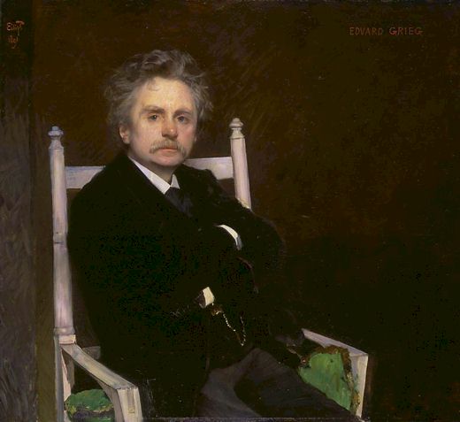 Edvard Grieg himself, in a portrait done by Eilif Peterssen. He had a bit of an Einstein vibe going on. Edvard Grieg himself, in a portrait done by Eilif Peterssen. He had a bit of an Einstein vibe going on.